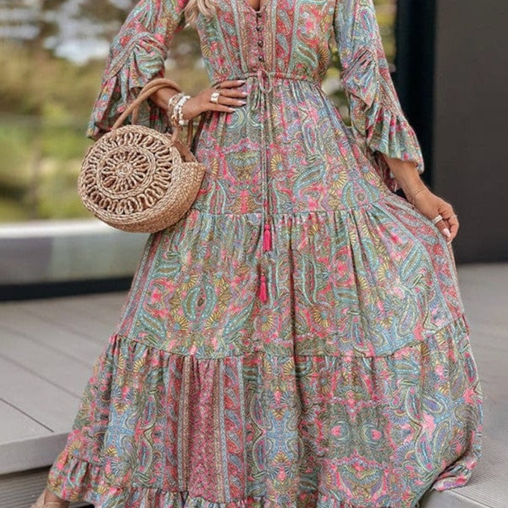 Bohemian Paisley Maxi Dress